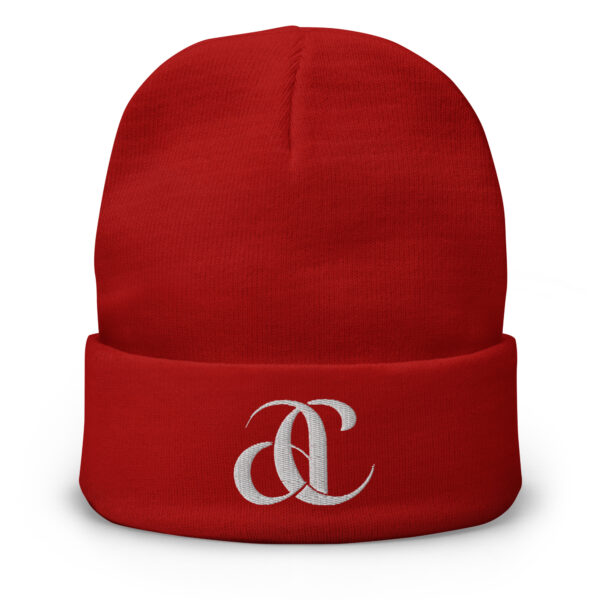 Embroidered Beanie White Logo AC® - Image 3